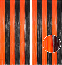 Party Foil Fringe Curtains Backdrop Halloween Decorations