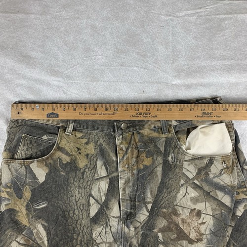 Pantalones de mezclilla vintage Wrangler Realtree camuflados 42x32 doble rodilla modelo 97GR1HH 4966 - Imagen 9 de 12