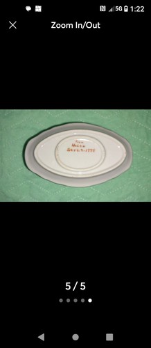 Zuccheriera vintage Lefton coperta stile #5722 con attaccato e cucchiaio, accento oro - Foto 5 di 5