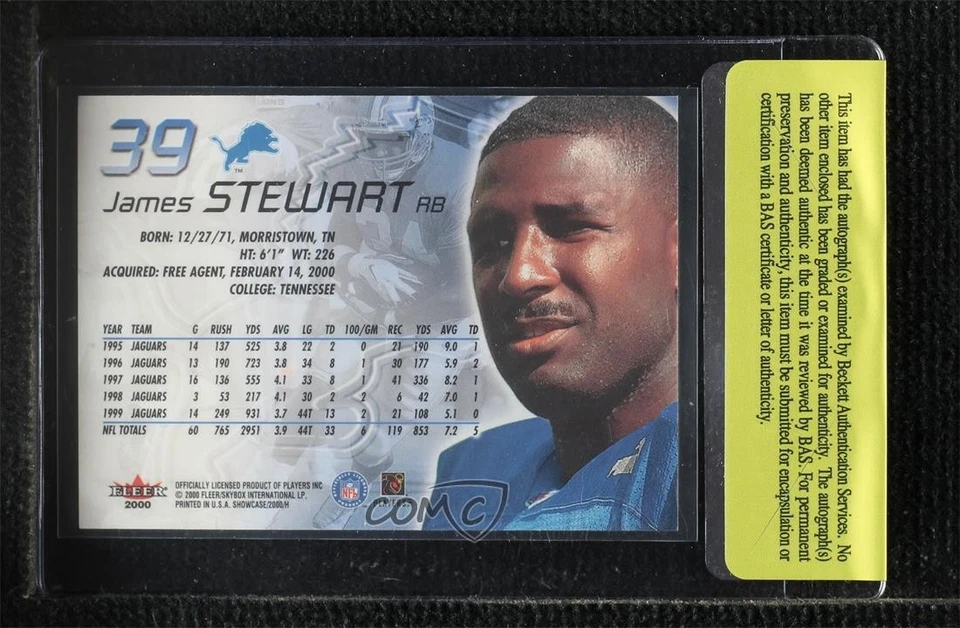 BAS 2000 Fleer Showcase James Stewart #39 Authentic Auto - Image 2 of 2