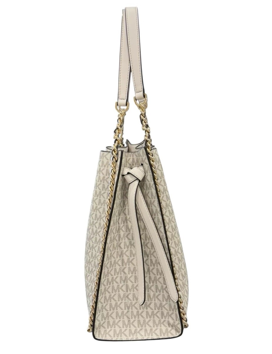 MICHAEL KORS MINA LARGE SIGNATURE LOGO CHAIN SHOULDER BAG MK