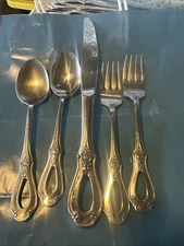 SALE! Oneida TOUJOURS Pattern Glossy  Mark Stainless 5 PIECE PLACE SETTING