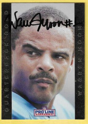 1992 Proline Quaterback Gold Warren Moon Oilers In Person Auto 
