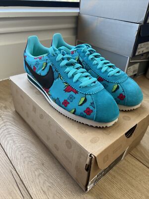 Size 10.5 -  Nike Cortez Nylon QS Aloha Pack Gamma Blue/Blk N Trq-Pnk 603274-404