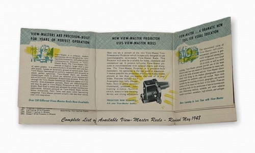 1947 View-Master Reel List Revised May 1948 Sawyer's Brochure Price List - Picture 5 of 8