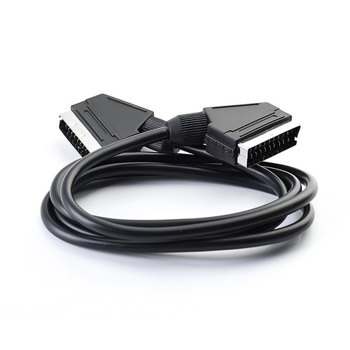 SCART Lead Cable Fully Wired 21 Pin RGB SKY TV DVD Quality SILVER 1.5M Long - Picture 2 of 5