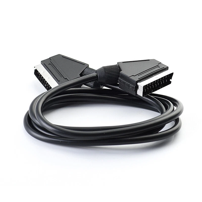 SCART Lead Cable Fully Wired 21 Pin RGB SKY TV DVD Quality SILVER 1.5M Long - Image 2 of 4