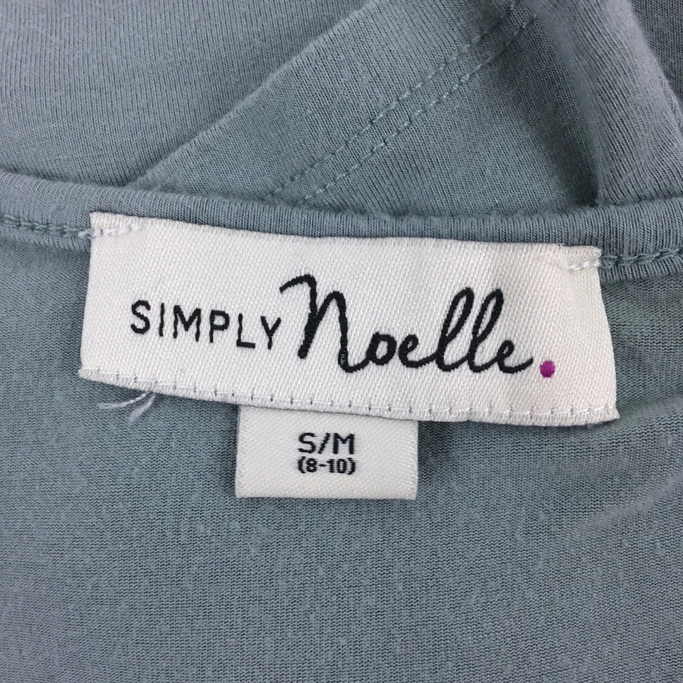 Top de mujer Simply Noelle túnica verde pequeña cuello en V manga larga rayón elástico Foto 3 de 4