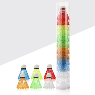 12PCS Federbälle Federball Badminton Bälle Set Kunststoff Badmintonbal Outdoor