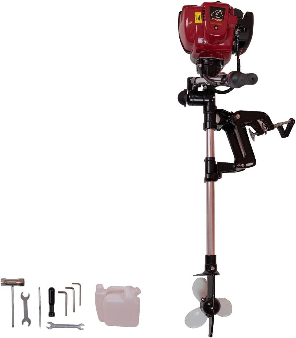 Motor Fueraborda de 3 CV, Marcha 4 Tiempos, 110 CM, Barco de Pesca, Hinchables