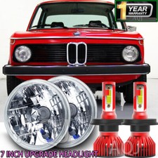 Pair Dot 7 Inch Round Led Headlights High Low Beam For Bmw 2002 1966-1976