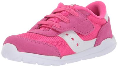 Saucony girls Jazz Riff Sneaker, Pink/White, X-Wide Little Kid