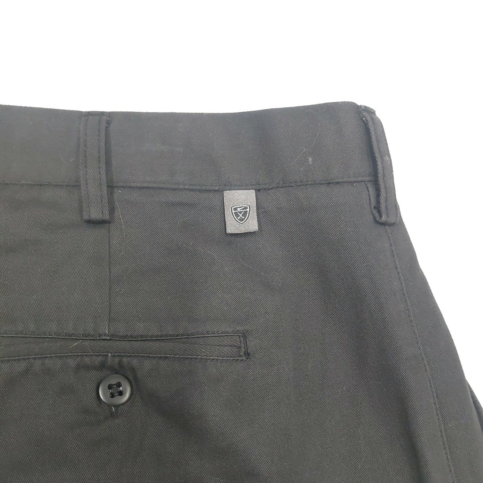 Nike Golf Solid Black 100 Cotton Black Golf Shorts M… Gem