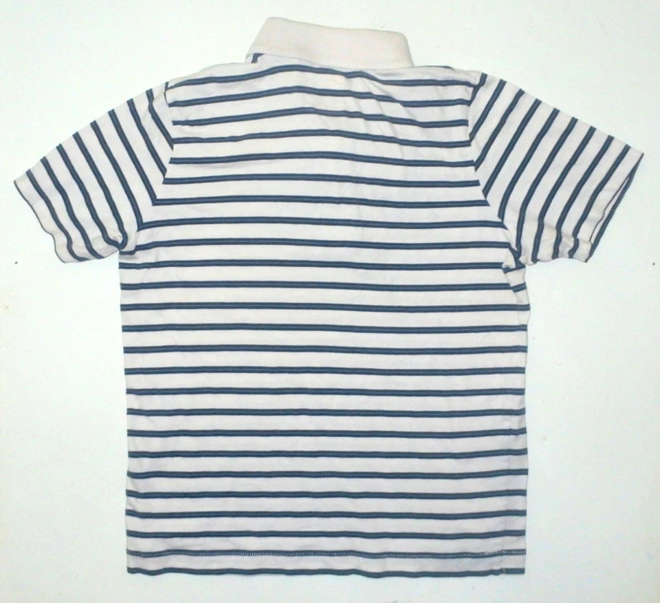 Polo a rayas de algodón SS azul y blanco M Ruehl para hombre Foto 4 de 4