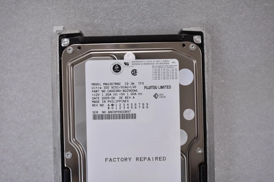 FUJITSU MAX307RNC ULTRA 320 SCSI/SCA2/LVD 72GB 15K HDD DISK DRIVE WITH CHASIS - Image 2 of 4