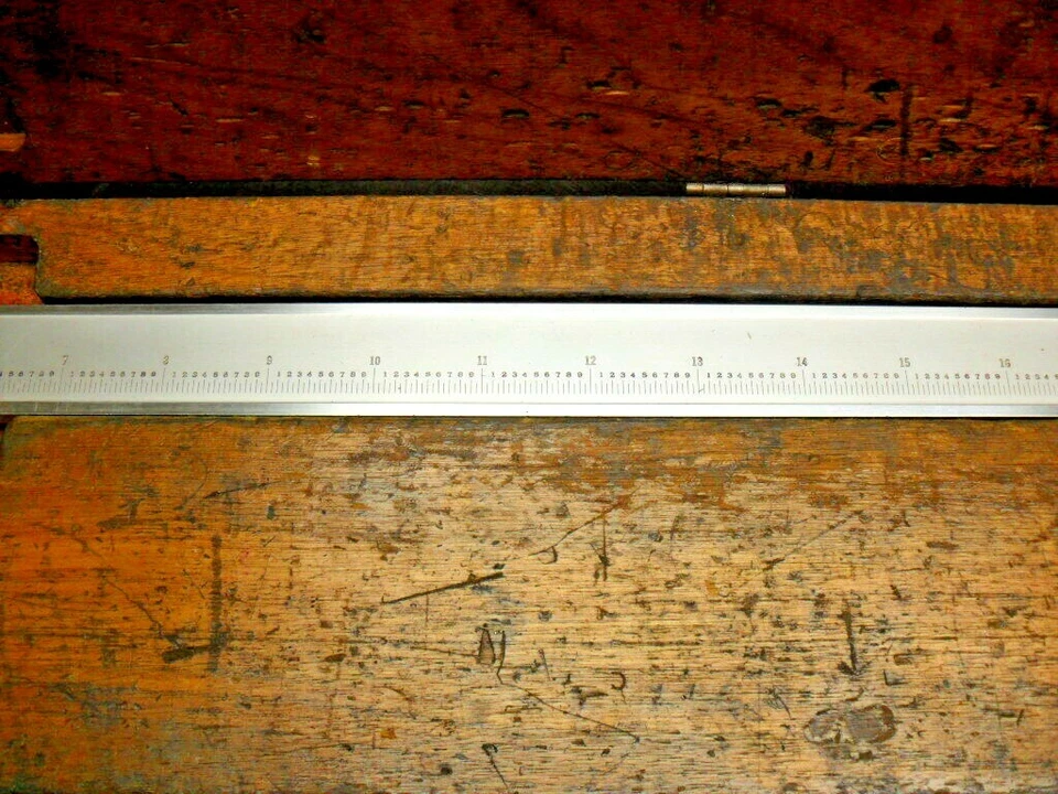 Vintage Scherr & Tunico 24" vernier caliper w wooden case Made in USA - Image 3 of 4