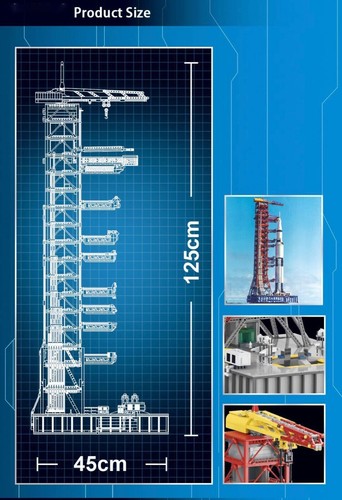 Saturn V Launch Umbilical Tower Building Blocks Apollo Launch Pad Bricks Toy Set - Picture 6 of 12