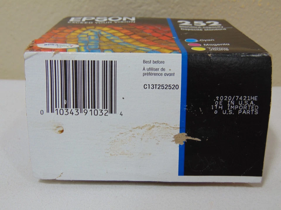 Epson 252 Standard Capacity Ink Cartridge Cyan Magenta Yellow EXP 2020 - Image 2 of 4
