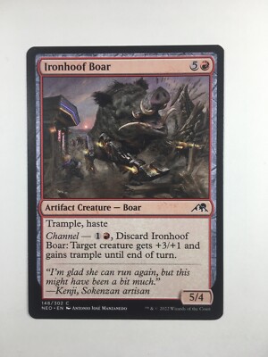 ironhoof boar mtg card text MTG Kamigawa: Neon Dynasty Ironhoof Boar 148 NM/M