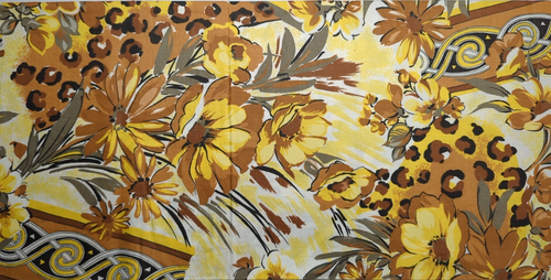 Floral Animal Print 1.75yd Schwartz -Liebman Cranston Cotton Sew Quilt Fabric - Picture 2 of 3