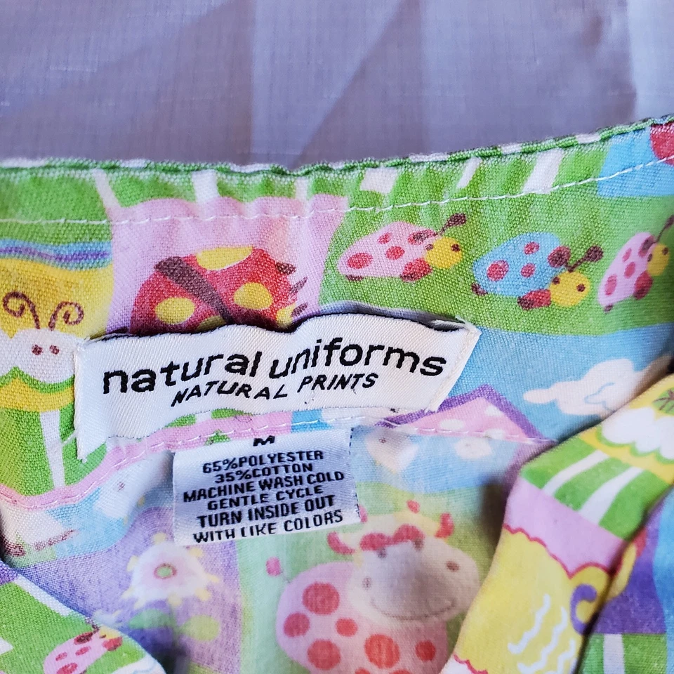 Women's Farm Animals Scrub Top - Size (M)- Natural Uniforms - Natural Prints - Image 4 of 4