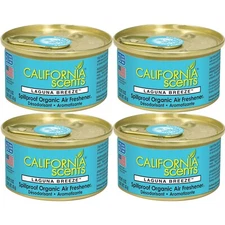4 PACK California Scents Spillproof Organic Air Freshener, Laguna Breeze, 1.5 oz