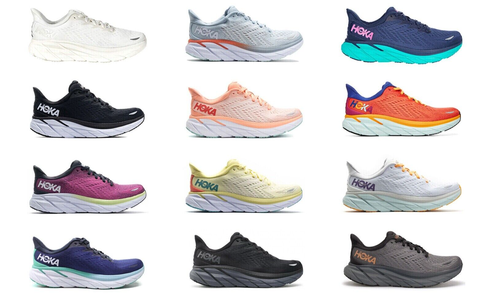 Hoka one one W CLIFTON 8 Acuarela / Berenjena / Azul - Envío gratis