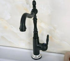 Black Oil Rubbed Brass Bathroom Kitchen Vessel Sink Faucet Mixer Tap snf653