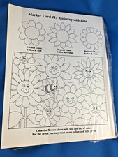 Homeschool ELEMENTARY ART SUPPLY - OUTLINED PAINT  MARKER CARDS -about 60 cards