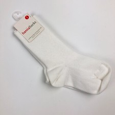 Hanna Andersson Boys Girls White Ribbed Socks 1 Pair Size 5/7 NEW NWT
