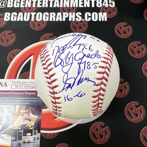 1986 WS Mets Starting 4 Inscribed OMLB Baseball JSA All Four Signed + Inscribed - Picture 3 of 4