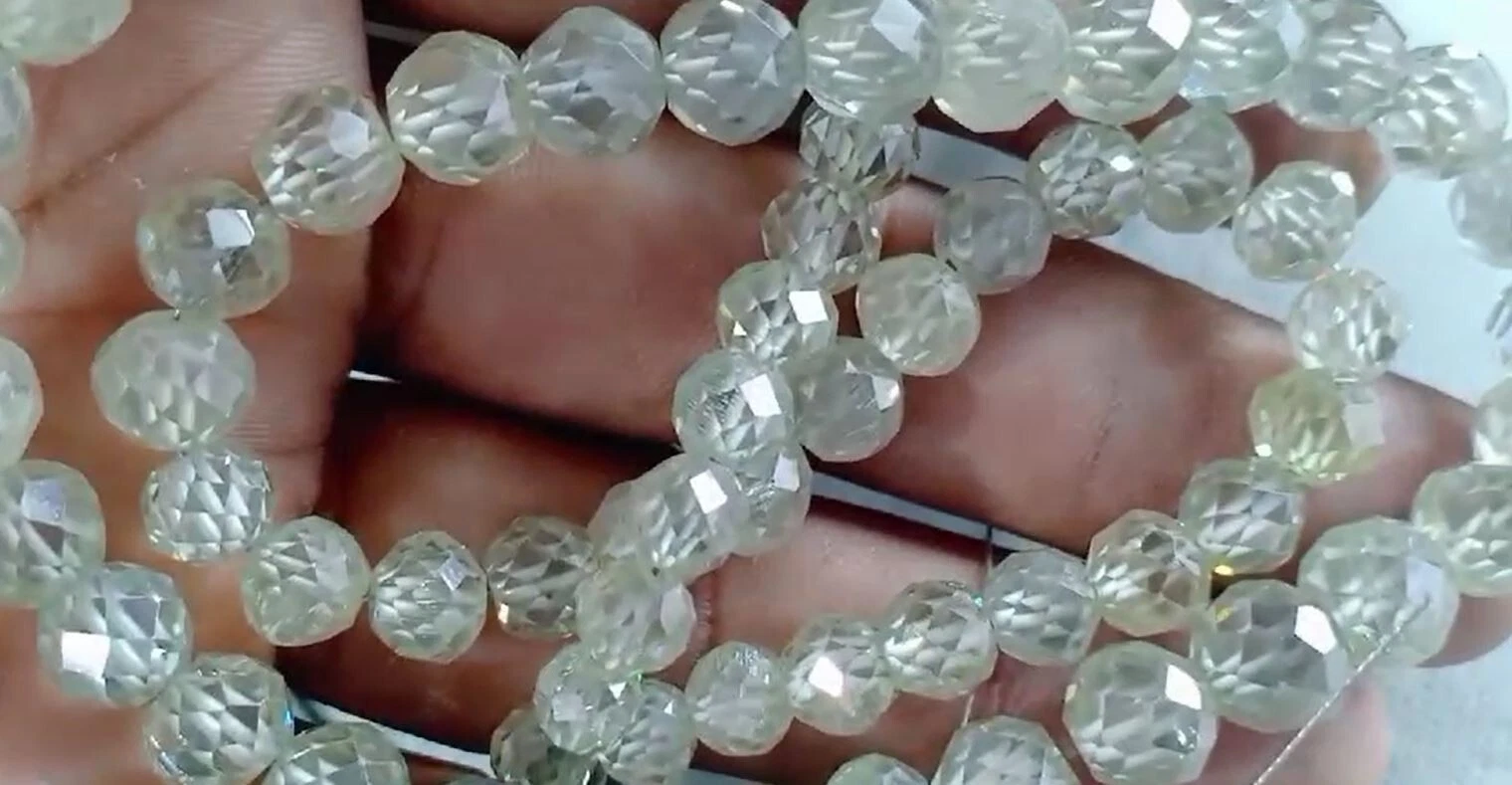 OFF WHITE Collana Perline Diamante Bianco 18 pollici 3 5 mm Certificate Off Claps Argento 925