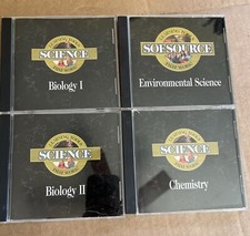Lot Of 4 Learning Tools PC CD-ROM Biology 1 2 Chemistry, Enviro Science