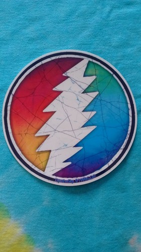 Grateful Dead Lightning Bolt in Rainbow Circle 4.75 Inch Sticker - 第 1/2 張圖片