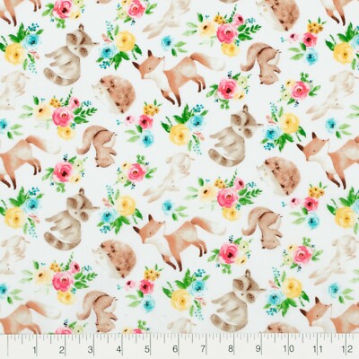 Create It Spring Sprigs Pals Cotton 1 Yd  Fabric Quilt Sewing Hedgehog ++