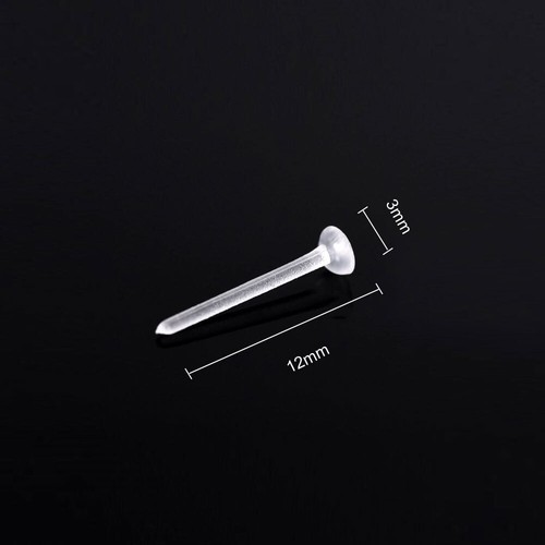 20Pair Invisible Clear Plastic Stud Earrings Acrylic Post Silicone Back Durable - Picture 9 of 10