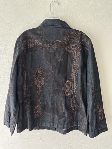 CHICO’s DAMEN JEANSJACKE BRONZE BESTICKT PAILLETTEN GRÖSSE 3 VORNE GEKNÖPFT - Bild 5 von 10