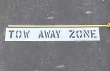 6" TOW AWAY ZONE Parking Lot Stencil 1/16" LDPE (063") Spans 64.4" Easy to Read