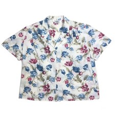 Vintage 1990s Cricket Lane Women's Floral Cruise Aloha Made in USA Shirt Size M
