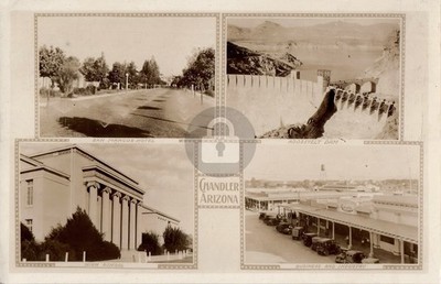 1922 San Marcos Hotel Dam Multiview Chandler Arizona AZ RPPC Photo Postcard COPY