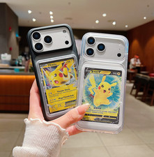 Trading Card Display Phone Case for iPhone 18 17 Pro Max Holds Pokemon TCG Card