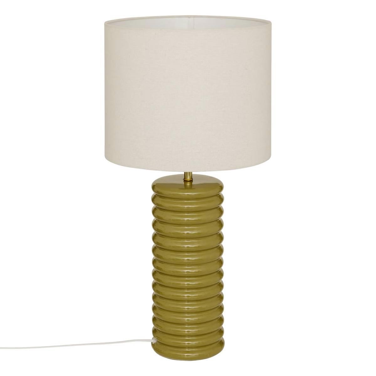 Lampe céramique Vinus 69cm kaki : invitez la sérénité et le confort chez vous