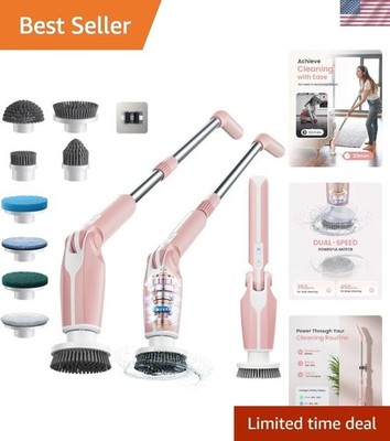 Revolutionary Remote Control Electric Spin Scrubber: 8 Brush Heads & 4 Settings