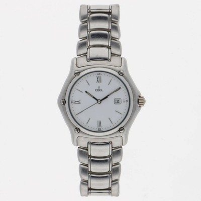 EBEL 1911 Classic Wave 987902 Date white Dial Quartz Men's Watch JAPAN