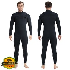 Lemorecn Men  s Surfing Wetsuit Super Stretch Neoprene 4/3mm Chest Zip Full We...