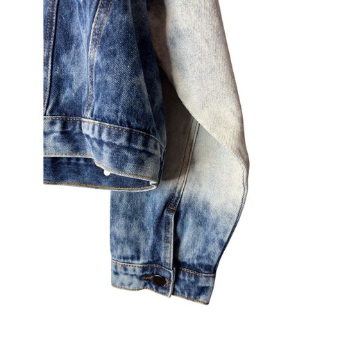 Fashion Nova Nonstop Jeansjacke Acid Wash Größe 1X Ombré Cropped Langarm - Bild 6 von 15
