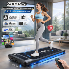 Superun BA10-B Walking Pad 2.5HP Under Desk Treadmill App Control 6% Incline