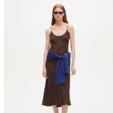 J. Crew Gwyneth slip dress in cupro blend in Smoked Walnut Size 10 NWT!