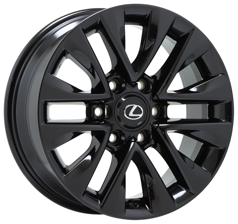 Juego de llantas negras brillantes Lexus GX460 18" de fábrica OEM 74297 INTERCAMBIO Foto 3 de 4
