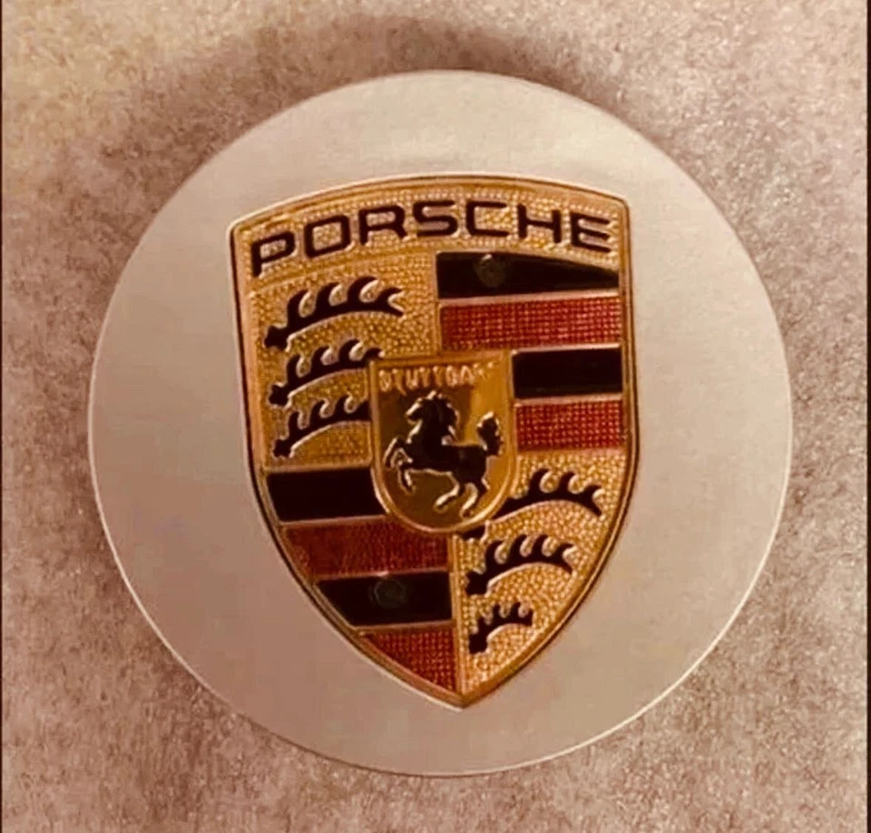 SET OF 4 76mm Silver Porsche Center Caps 911 Cayenne Panamera Cayman - Image 2 of 3